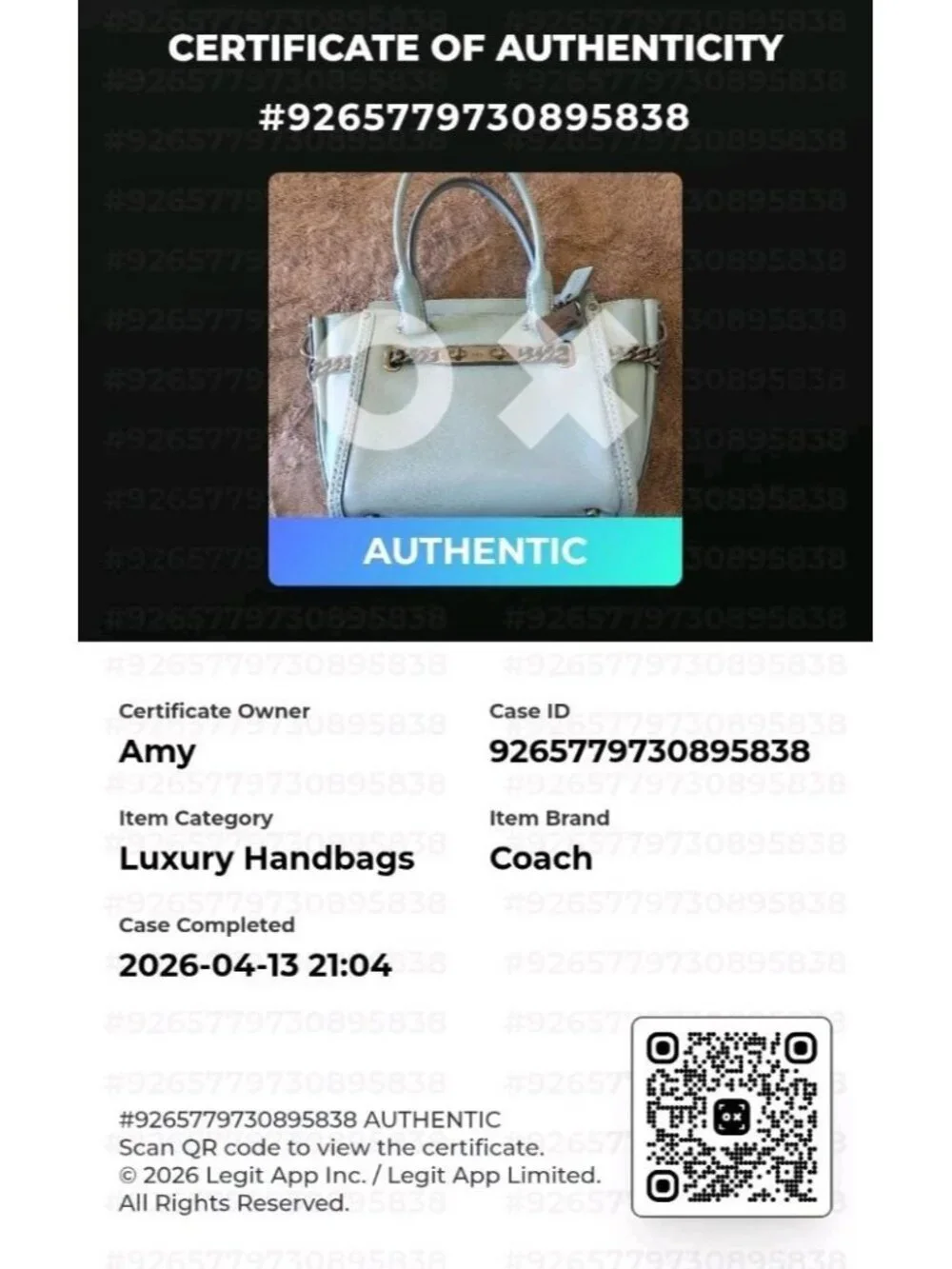 Coach Swagger 27 Cloud Blue Glovetanned Leather Satchel Chain Bag 59542 AUTH - Picture 3 of 16